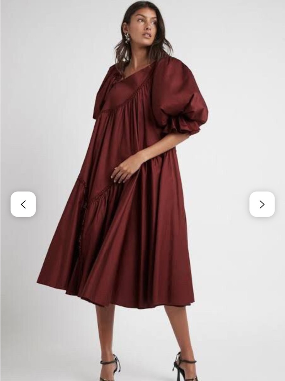Aje Casabianca Asymmetric Puff Sleeve Midi Dress. Australian Size 10 (US size 6) - Picture 2 of 4